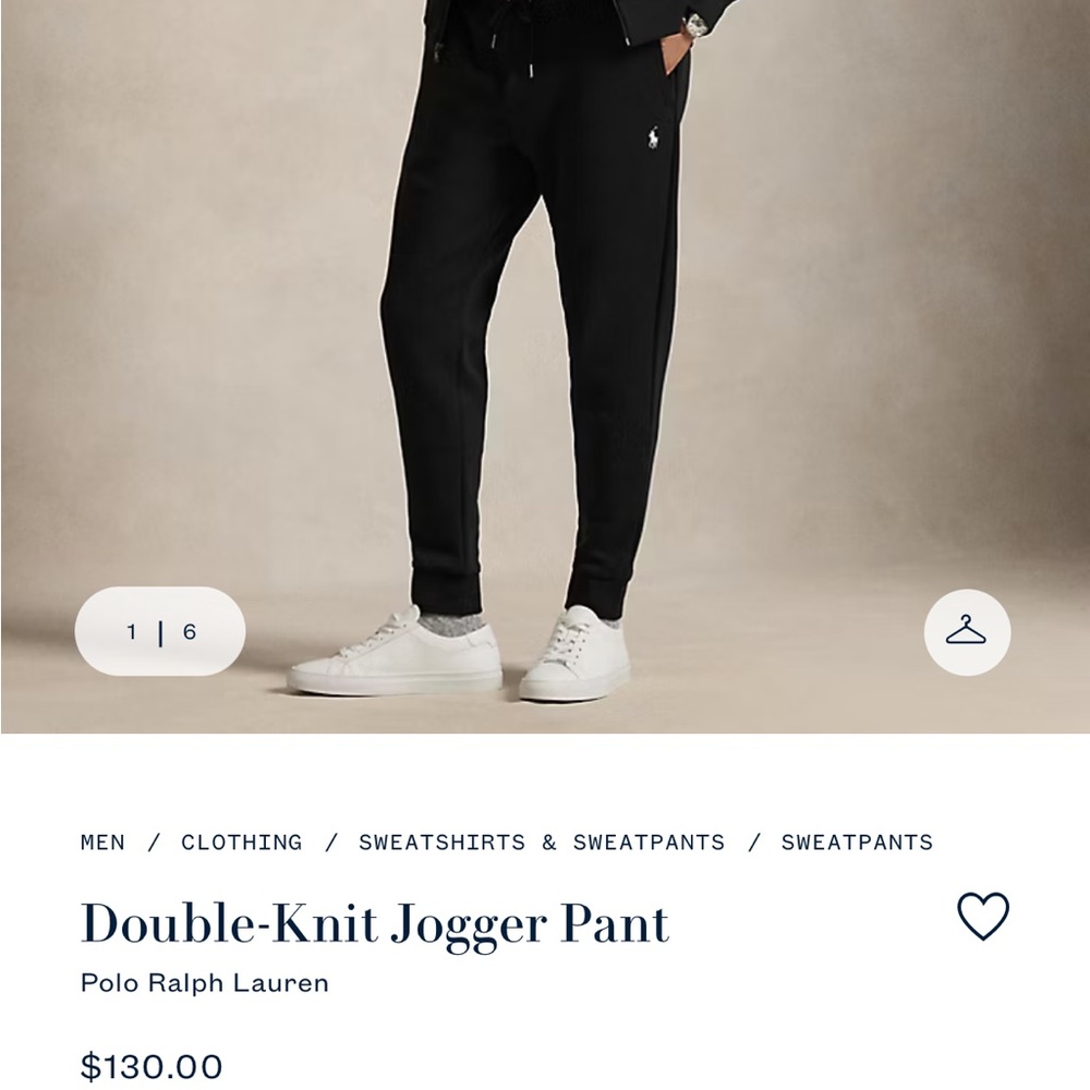 Polo Ralph Lauren Double-Knit Black Jogger Pants
